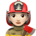 👩🏻‍🚒 woman firefighter: light skin tone display on Apple